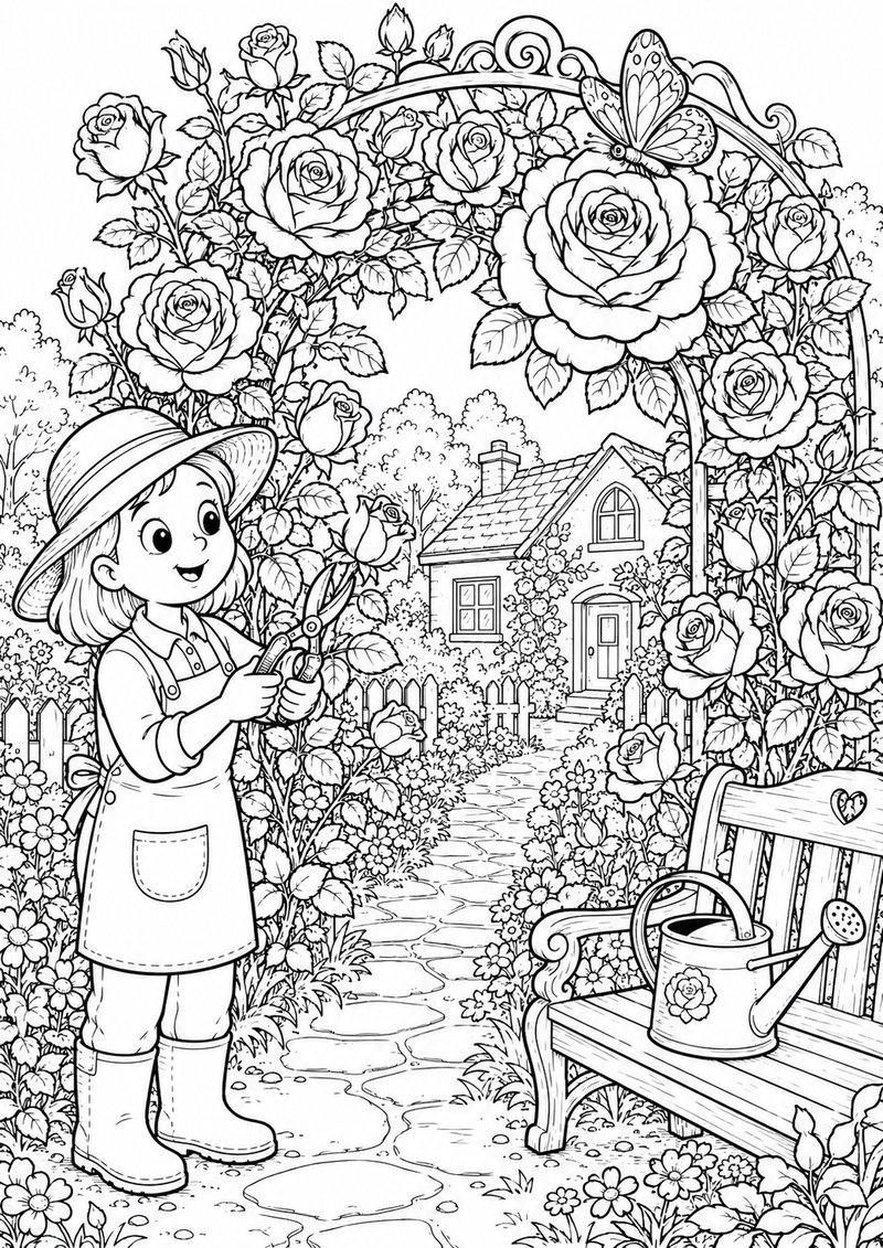 Rosas Para Colorear dibujo para colorear