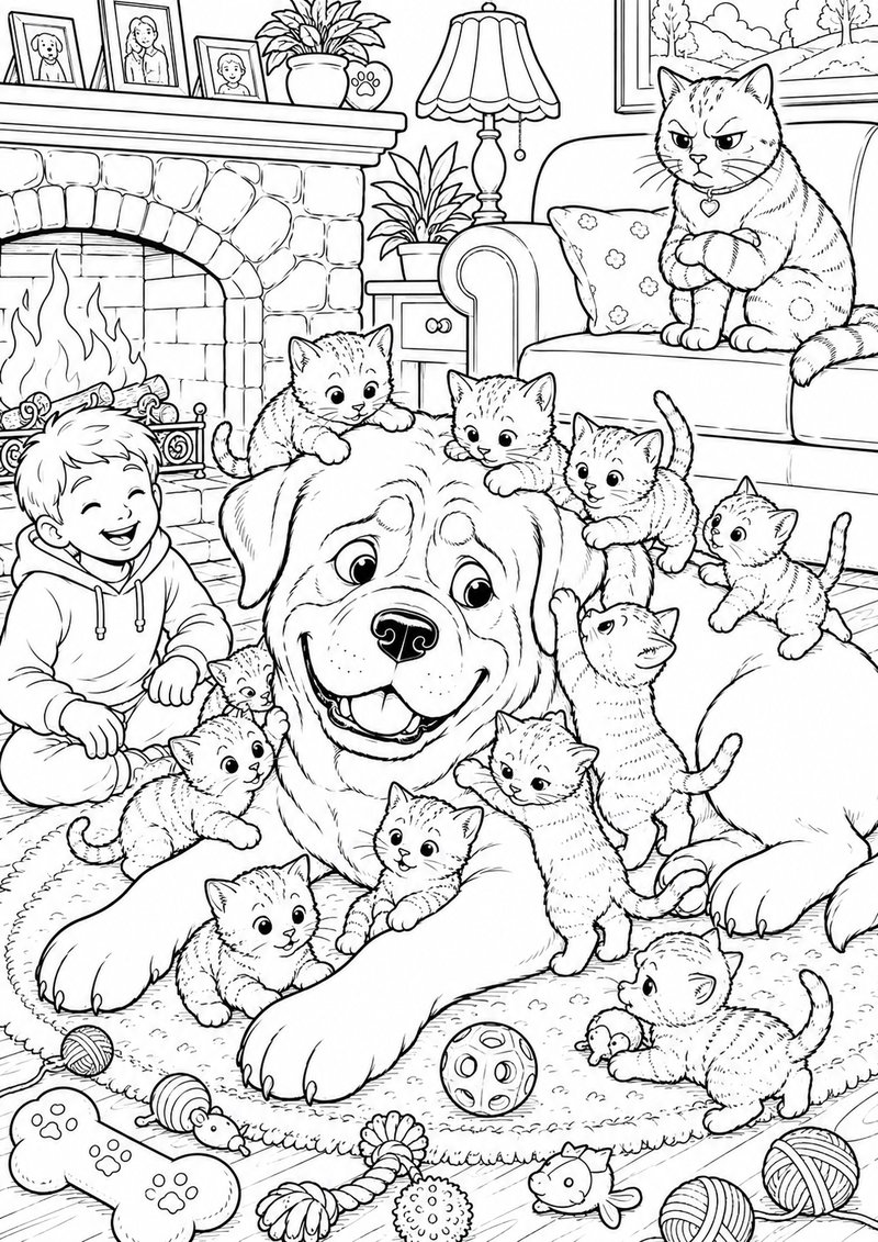 Rottweiler Para Colorear dibujo para colorear