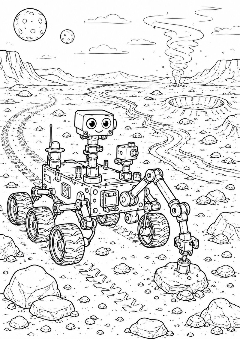 Rover En Marte Para Colorear dibujo para colorear