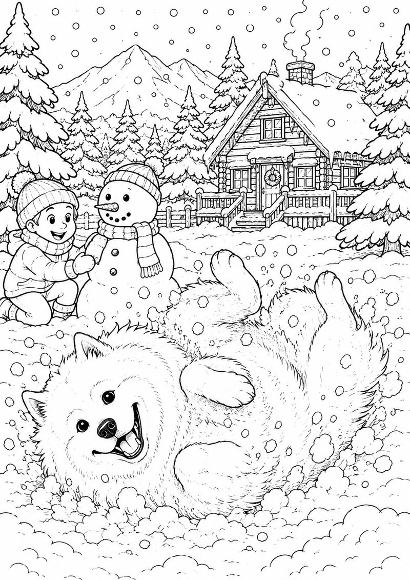 Samoyedo Para Colorear dibujo para colorear