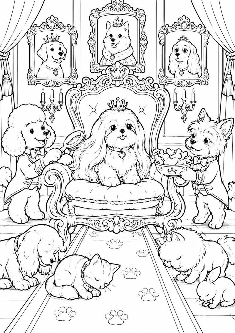 Shih Tzu Para Colorear dibujo para colorear