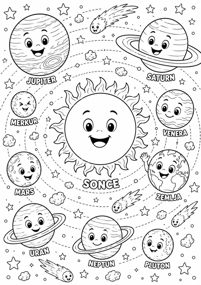 Sistema Solar Para Colorear dibujo para colorear
