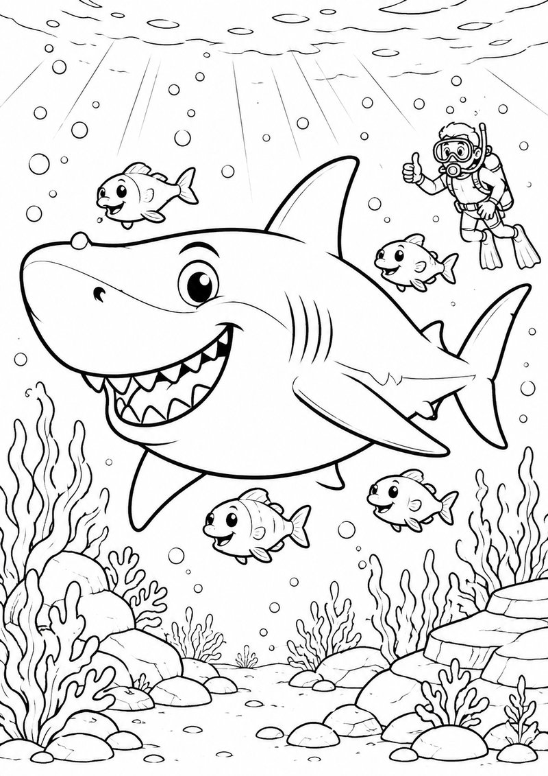 Tiburón Para Colorear dibujo para colorear